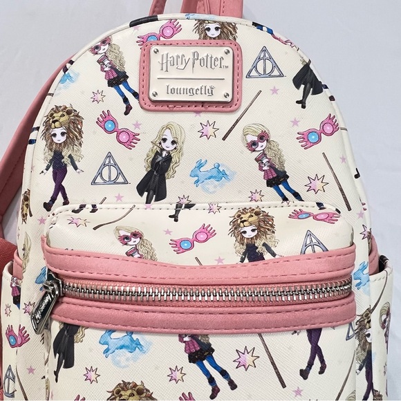 Loungefly Cream and Pink Harry Potter Luna Lovegood Mini Backpack - Picture 4 of 11